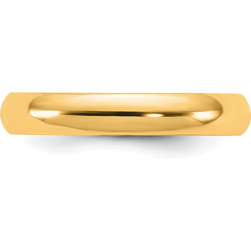 14K Yellow Gold 3.5mm Half Round Domed Band Ring - Polished Finish by Luciano & Cie