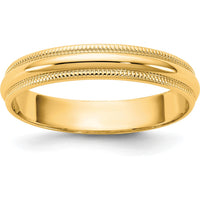 14K Yellow Gold 3.5mm Milgrain Half Round Band - Size 6 by Luciano & Cie