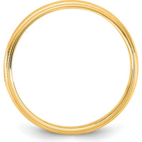 14K Yellow Gold 3.5mm Milgrain Half Round Band - Size 6 by Luciano & Cie