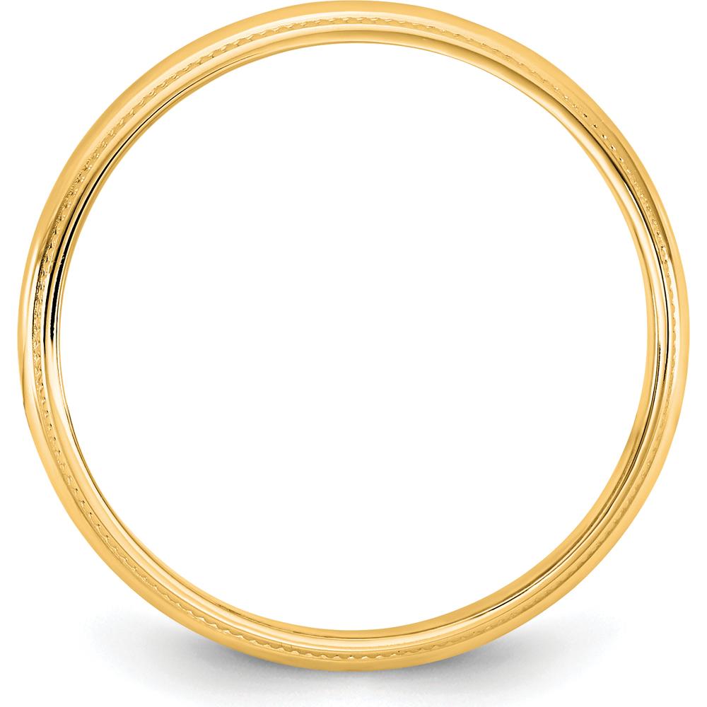 14K Yellow Gold 3.5mm Milgrain Half Round Band - Size 6 by Luciano & Cie