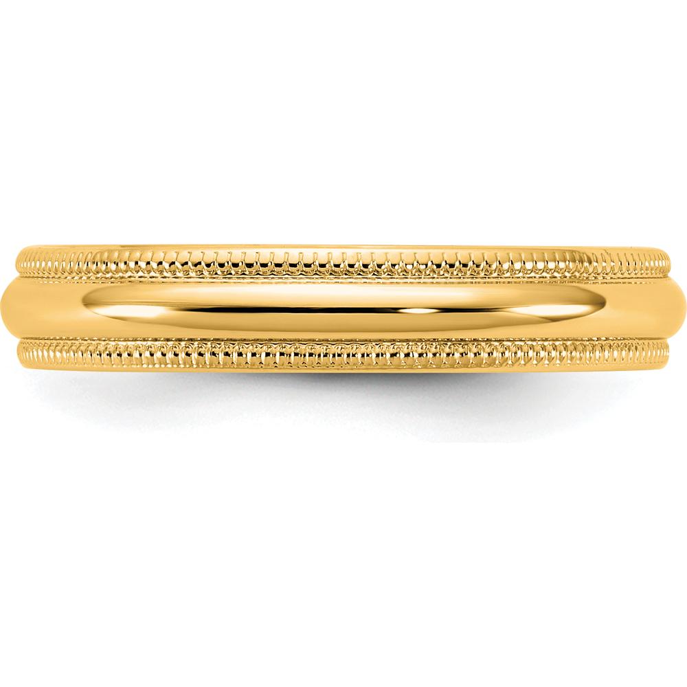14K Yellow Gold 3.5mm Milgrain Half Round Band - Size 6 by Luciano & Cie