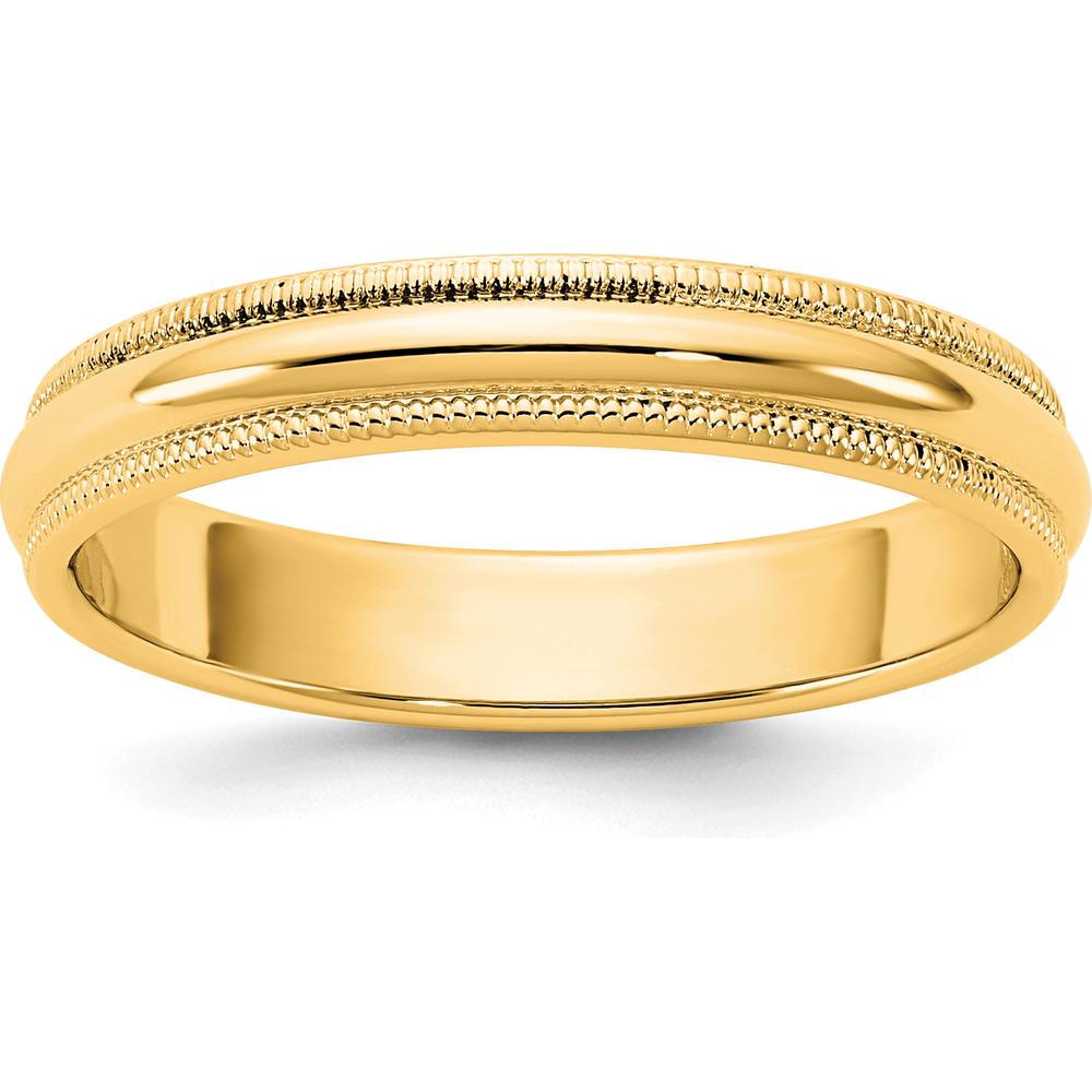 14K Yellow Gold 3.5mm Milgrain Half Round Band Size 7 by Luciano & Cie