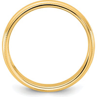 14K Yellow Gold 3.5mm Milgrain Half Round Band Size 7 by Luciano & Cie