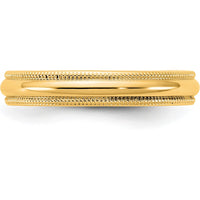 14K Yellow Gold 3.5mm Milgrain Half Round Band Size 7 by Luciano & Cie