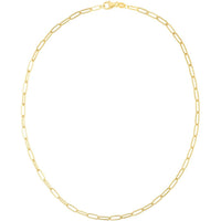 14K Yellow Gold 3.5mm Paperclip Chain Bracelet with Polished Finish - 7.25" by Orozza Fine Jewelry