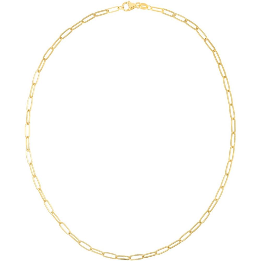 14K Yellow Gold 3.5mm Paperclip Chain Bracelet with Polished Finish - 7.25" by Orozza Fine Jewelry