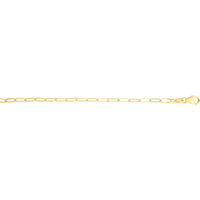 14K Yellow Gold 3.5mm Paperclip Chain Bracelet with Polished Finish - 7.25" by Orozza Fine Jewelry