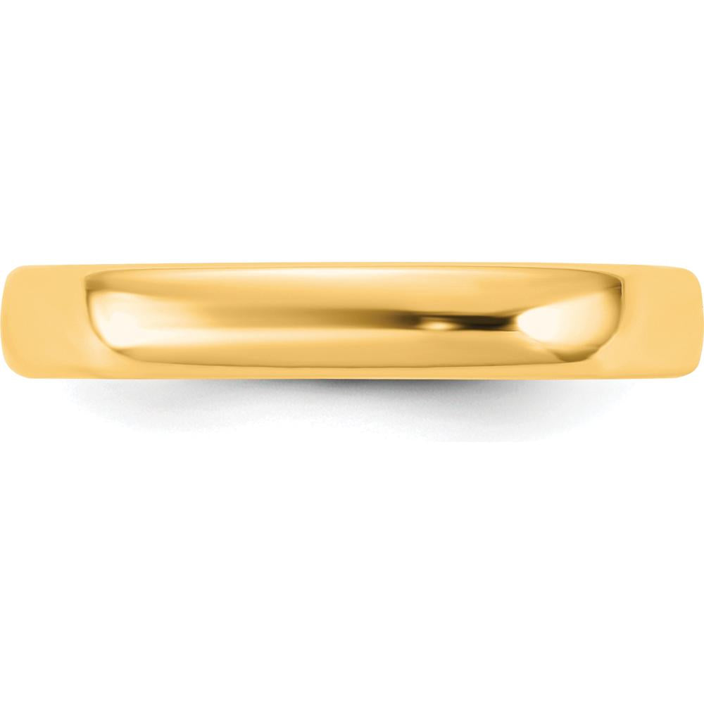 14K Yellow Gold 3.5mm Polished European Comfort Fit Domed Band Ring by Luciano & Cie