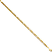 14K Yellow Gold 3.5mm Semi-Solid Miami Cuban Chain - 7 Inches by Oro Pregiato
