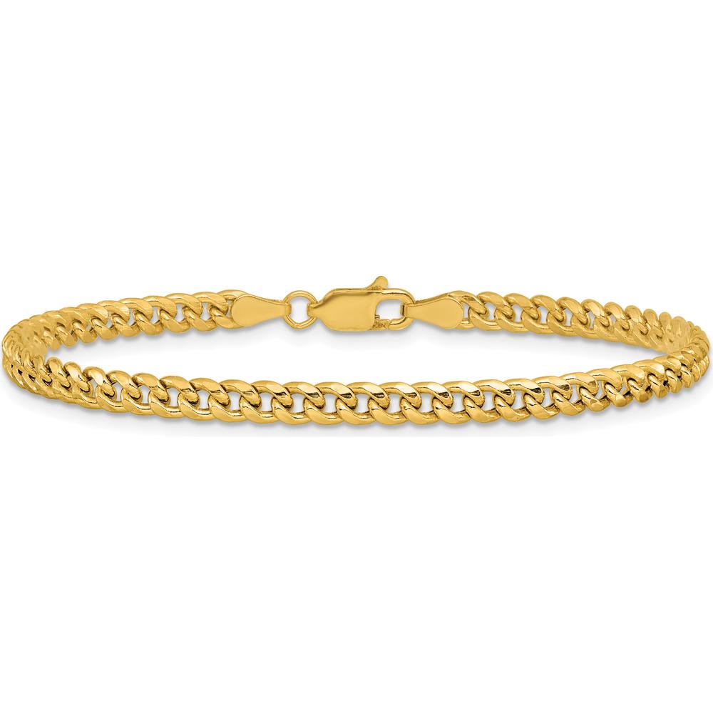 14K Yellow Gold 3.5mm Semi-Solid Miami Cuban Chain - 7 Inches by Oro Pregiato