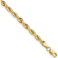 14K Yellow Gold 3.5mm Semi-Solid Rope Chain Necklace - 16 inches by Oro Pregiato