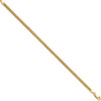 14K Yellow Gold 3.5mm Solid Miami Cuban Chain Anklet - 9 inches by Oro Pregiato
