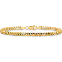 14K Yellow Gold 3.5mm Solid Miami Cuban Chain Anklet - 9 inches by Oro Pregiato