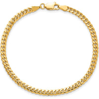 14K Yellow Gold 3.5mm Solid Miami Cuban Chain Anklet - 9 inches by Oro Pregiato