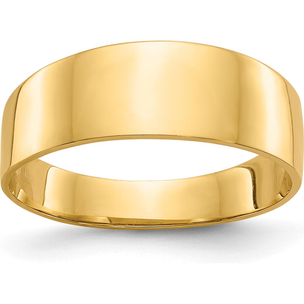 14K Yellow Gold 3-6mm Flat-top Tapered Cigar Band Ring - Polished Finish by Oro Pregiato