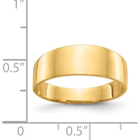 14K Yellow Gold 3-6mm Flat-top Tapered Cigar Band Ring - Polished Finish by Oro Pregiato