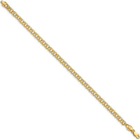 14K Yellow Gold 3.75mm Diamond-Cut Solid Heavy Double Link 7" Charm Bracelet by Oro Pregiato