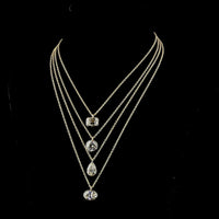 14K Yellow Gold 3.76 Carat Round Brilliant Lab Diamond Solitaire Pendant with Bezel-Prong Setting - E-F Color, VVS2 Clarity - Covaloro Fine Jewelry