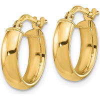 14K Yellow Gold 3.7mm Polished Hoop Earrings - Classic Design by 0