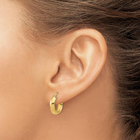 14K Yellow Gold 3.7mm Polished Hoop Earrings - Classic Design by 0