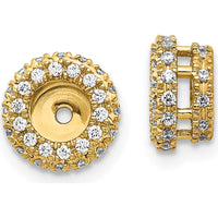 14K Yellow Gold 3/8 Carats Diamond Earring Jackets with Cluster Set Round Diamonds - 0.18 Carats Total Diamond Weight by Monteluci Fine Jewelry