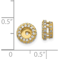 14K Yellow Gold 3/8 Carats Diamond Earring Jackets with Cluster Set Round Diamonds - 0.18 Carats Total Diamond Weight by Monteluci Fine Jewelry