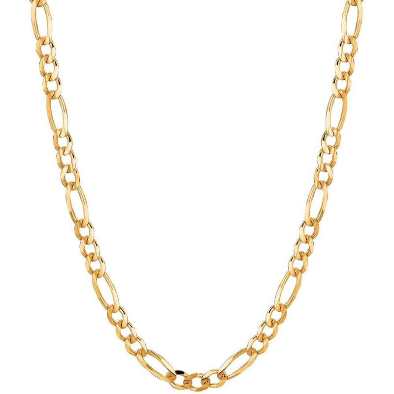 14K Yellow Gold 3.8mm Polished Figaro Chain Bracelet - 7" by Orozza Fine Jewelry