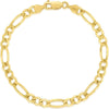 14K Yellow Gold 3.8mm Polished Figaro Chain Bracelet - 7" by Orozza Fine Jewelry