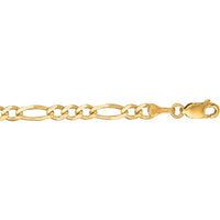 14K Yellow Gold 3.8mm Polished Figaro Chain Bracelet - 7" by Orozza Fine Jewelry