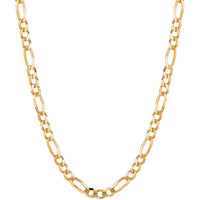 14K Yellow Gold 3.8mm Polished Figaro Chain Necklace with Lobster Clasp - 18" by Orozza Fine Jewelry