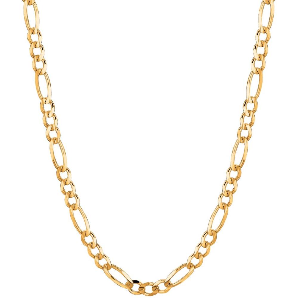 14K Yellow Gold 3.8mm Polished Figaro Chain Necklace with Lobster Clasp - 18" by Orozza Fine Jewelry