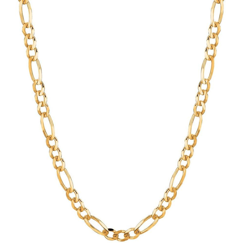 14K Yellow Gold 3.8mm Polished Figaro Chain Necklace with Lobster Clasp - 18" by Orozza Fine Jewelry