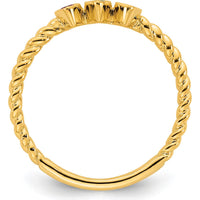 14K Yellow Gold 3-Birthstone Mother's Ring with Marquise Cut Stones by Oro Pregiato