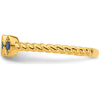 14K Yellow Gold 3-Birthstone Mother's Ring with Marquise Cut Stones by Oro Pregiato