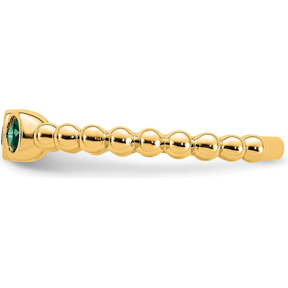 14K Yellow Gold 3 Birthstone Ring with Ruby, Sapphire, and Emerald - 0.75 Carat Total Gemstone Weight by Oro Pregiato