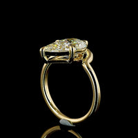 14K Yellow Gold 3 Carat Pear Shape Solitaire Ring with Inclined Setting and IGI Certified Lab Grown F VVS2 Diamond - Covaloro Fine Jewelry