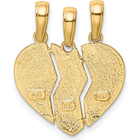 14K Yellow Gold 3-Piece Big Sis-Lil Sis-Mom Charm Pendant with Textured Detailing by Oro Pregiato