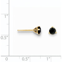 14K Yellow Gold 3-Prong Set Round Black Diamond Stud Earrings - 0.4 Carat Total Diamond Weight by 0