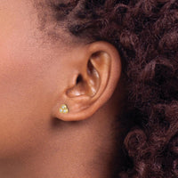 14K Yellow Gold 3-Stone Diamond Earrings with Round Diamonds - 0.06 Carats Total Diamond Weight by Monteluci Fine Jewelry