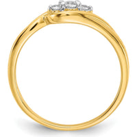 14K Yellow Gold 3-Stone Diamond Ring with Round Natural Diamonds - 0.10 Carat Total Diamond Weight by 0