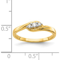 14K Yellow Gold 3-Stone Diamond Ring with Round Natural Diamonds - 0.10 Carat Total Diamond Weight by 0