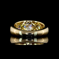14K Yellow Gold 3-Stone Ring with Flush Set Round Lab Diamonds - 1.02 Carat Center, 2.07 Carats Total Diamond Weight - Covaloro Fine Jewelry