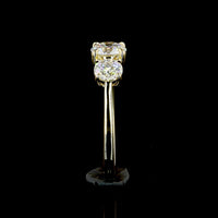 14K Yellow Gold 3-Stone Ring with Round Lab-Grown Diamonds - 1.44 Carats Total Weight (0.72 Carats Center D VVS2 & 0.72 Carats Side Stones E VS2) - Covaloro Fine Jewelry
