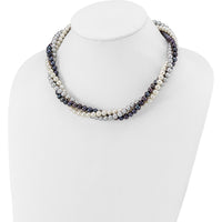 14K Yellow Gold 3-Strand Freshwater Cultured Pearl Necklace - 6-7mm Near-Round Pearls by Monteluci Fine Jewelry