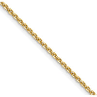 14K Yellow Gold 30" 1.4mm Diamond-Cut Forzantine Cable Chain Necklace by Oro Pregiato