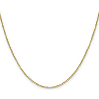 14K Yellow Gold 30" 1.4mm Diamond-Cut Forzantine Cable Chain Necklace by Oro Pregiato