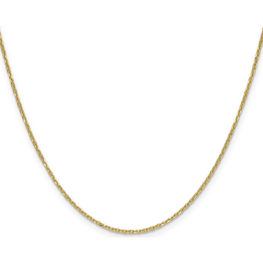 14K Yellow Gold 30" 1.4mm Diamond-Cut Forzantine Cable Chain Necklace by Oro Pregiato