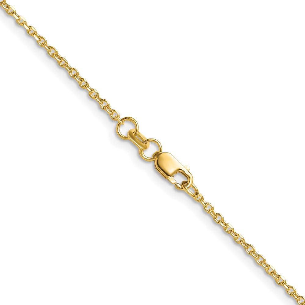 14K Yellow Gold 30" 1.4mm Diamond-Cut Forzantine Cable Chain Necklace by Oro Pregiato