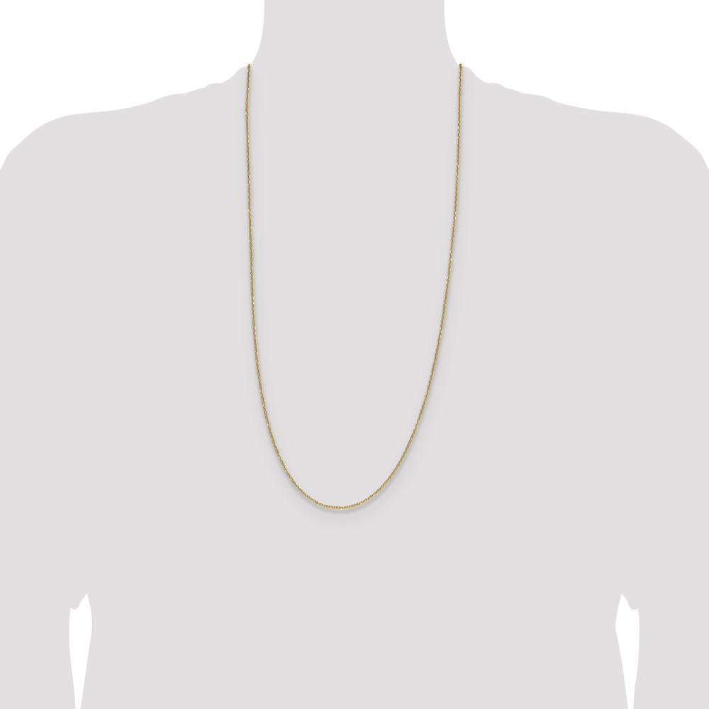 14K Yellow Gold 30" 1.4mm Diamond-Cut Forzantine Cable Chain Necklace by Oro Pregiato