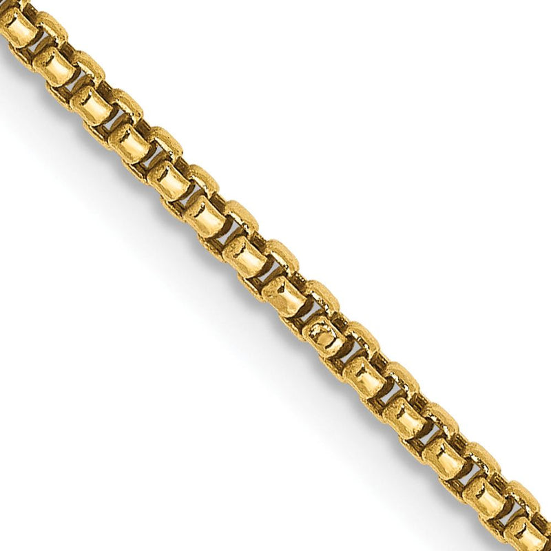 14K Yellow Gold 30" 1.5mm Semi-Solid Round Box Chain Necklace with Lobster Clasp by Oro Pregiato